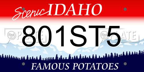 801ST5 Idaho License Plate
