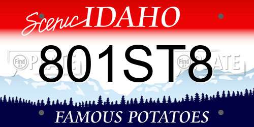 801ST8 Idaho License Plate