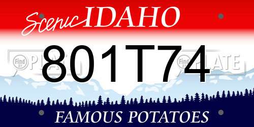 801T74 Idaho License Plate