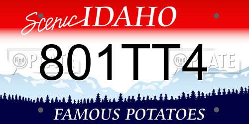 801TT4 Idaho License Plate