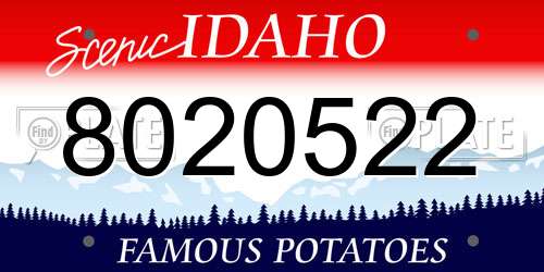 8020522 Idaho License Plate