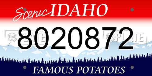 8020872 Idaho License Plate