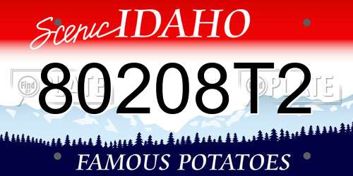 80208T2 Idaho License Plate