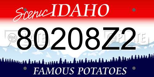 80208Z2 Idaho License Plate