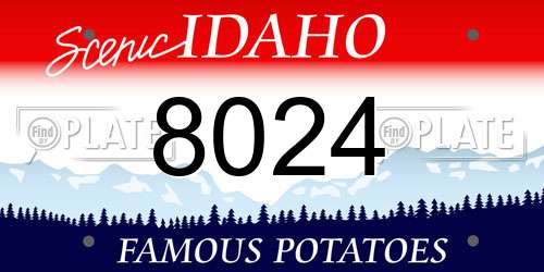 8024 Idaho License Plate