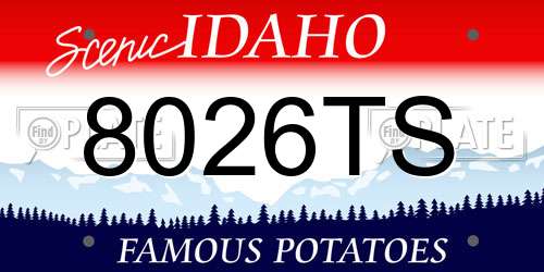 8026TS Idaho License Plate