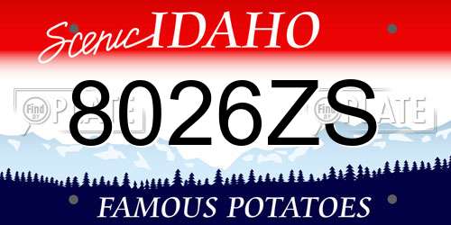 8026ZS Idaho License Plate