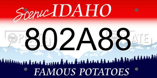 802A88 Idaho License Plate