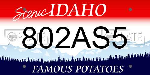 802AS5 Idaho License Plate