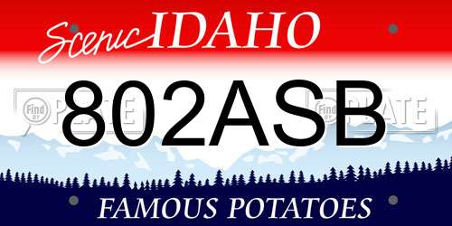 802ASB Idaho License Plate
