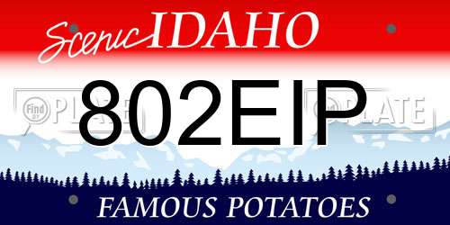 802EIP Idaho License Plate