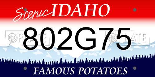 802G75 Idaho License Plate