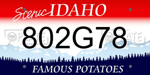 802G78 Idaho License Plate