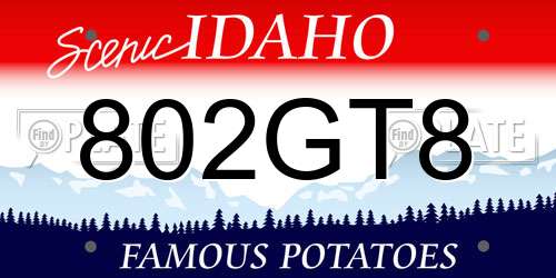 802GT8 Idaho License Plate