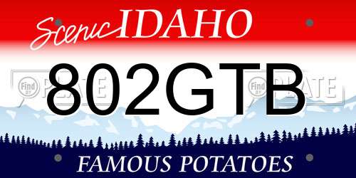 802GTB Idaho License Plate