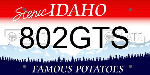 802GTS Idaho License Plate