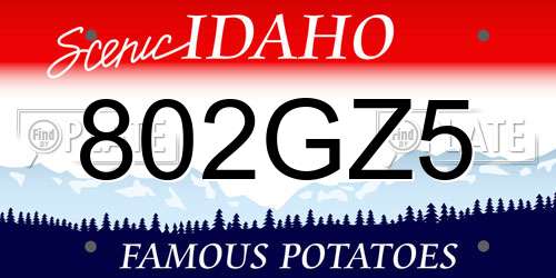 802GZ5 Idaho License Plate