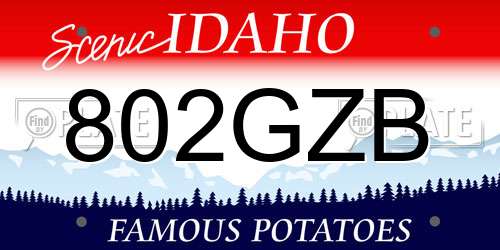 802GZB Idaho License Plate