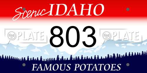 803 Idaho License Plate