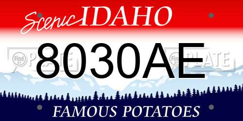 8030AE Idaho License Plate