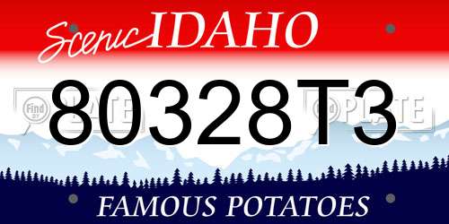 80328T3 Idaho License Plate