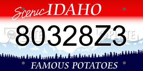 80328Z3 Idaho License Plate