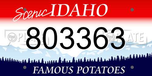 803363 Idaho License Plate