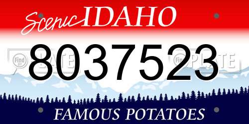 8037523 Idaho License Plate