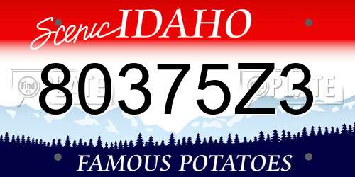 80375Z3 Idaho License Plate