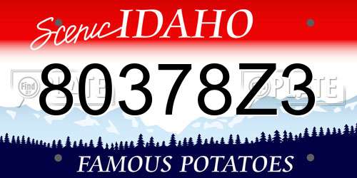 80378Z3 Idaho License Plate
