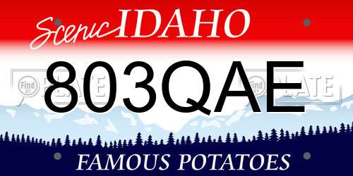 803QAE Idaho License Plate