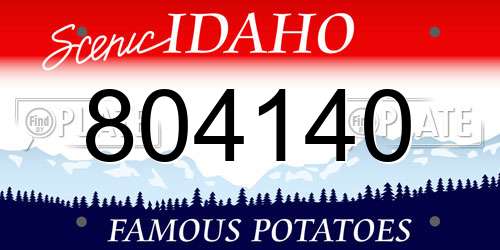 804140 Idaho License Plate