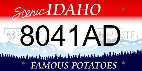 8041AD Idaho License Plate