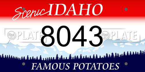 8043 Idaho License Plate