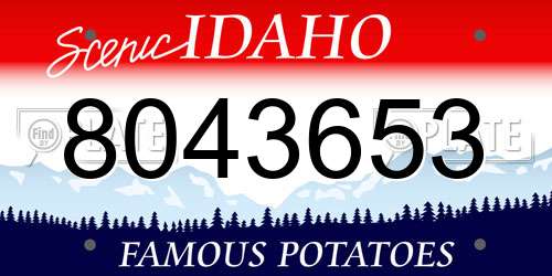 8043653 Idaho License Plate