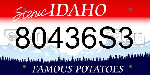 80436S3 Idaho License Plate