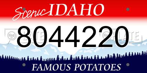8044220 Idaho License Plate