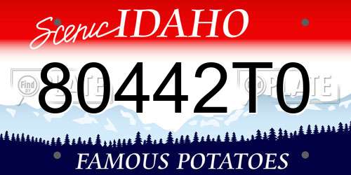 80442T0 Idaho License Plate
