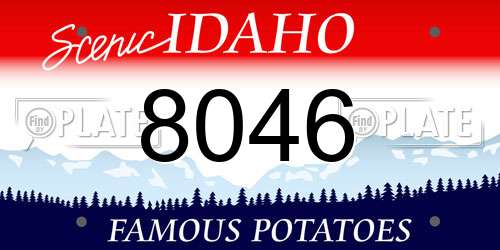 8046 Idaho License Plate