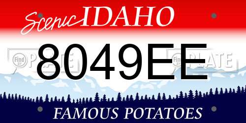 8049EE Idaho License Plate