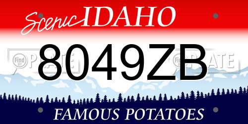 8049ZB Idaho License Plate