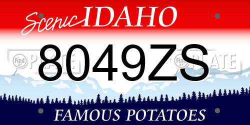 8049ZS Idaho License Plate