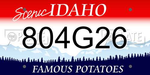 804G26 Idaho License Plate