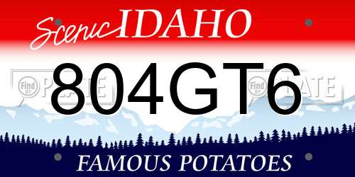 804GT6 Idaho License Plate