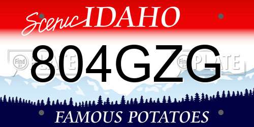 804GZG Idaho License Plate