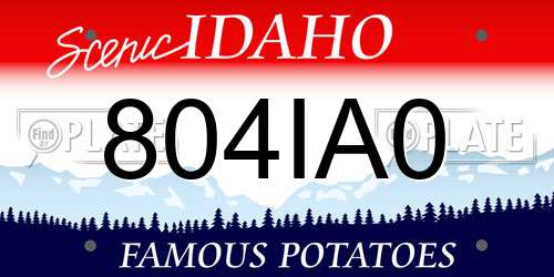 804IA0 Idaho License Plate