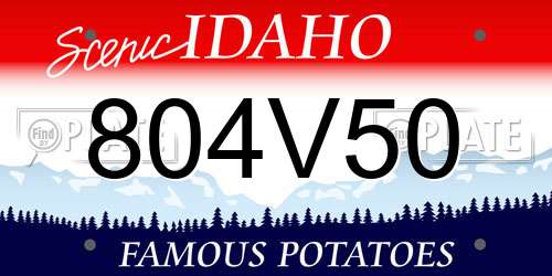 804V50 Idaho License Plate
