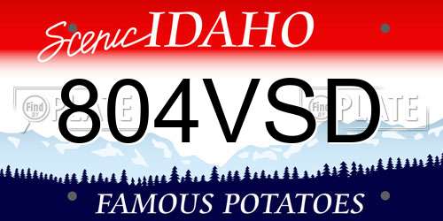 804VSD Idaho License Plate