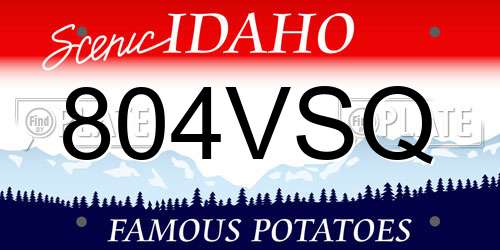 804VSQ Idaho License Plate