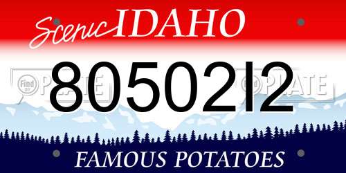 80502I2 Idaho License Plate